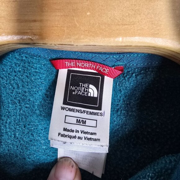 The North Face 1/4‎ Zip Pull Over Fleece Shirt Jacket Medium Women's Green - Picture 8 of 8